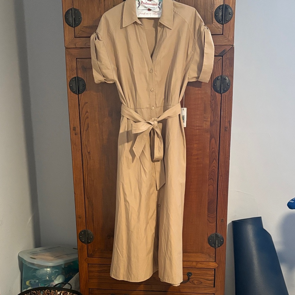 Brochu Walker Camel Button-Up Dress